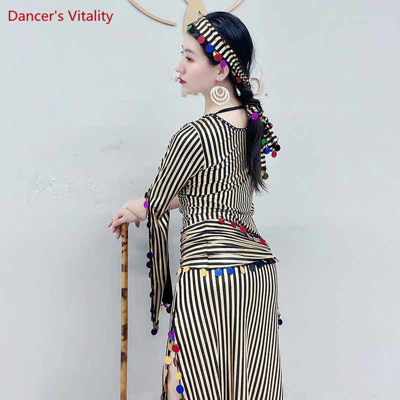 Costumes de danse du ventre Robe lait soie or paillettes robes de danse Baladi Folk personnalisé 2022 Baladi Shaabi vêtements de danse orientale