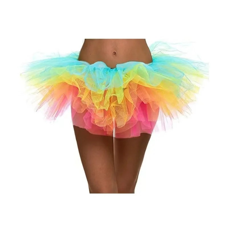 Demi-jupe Sexy pour femmes adultes, 5 couches, jupe bouffante en Tulle, courte, fête, boîte de nuit, Mini jupe, Costume d'événement de Performance