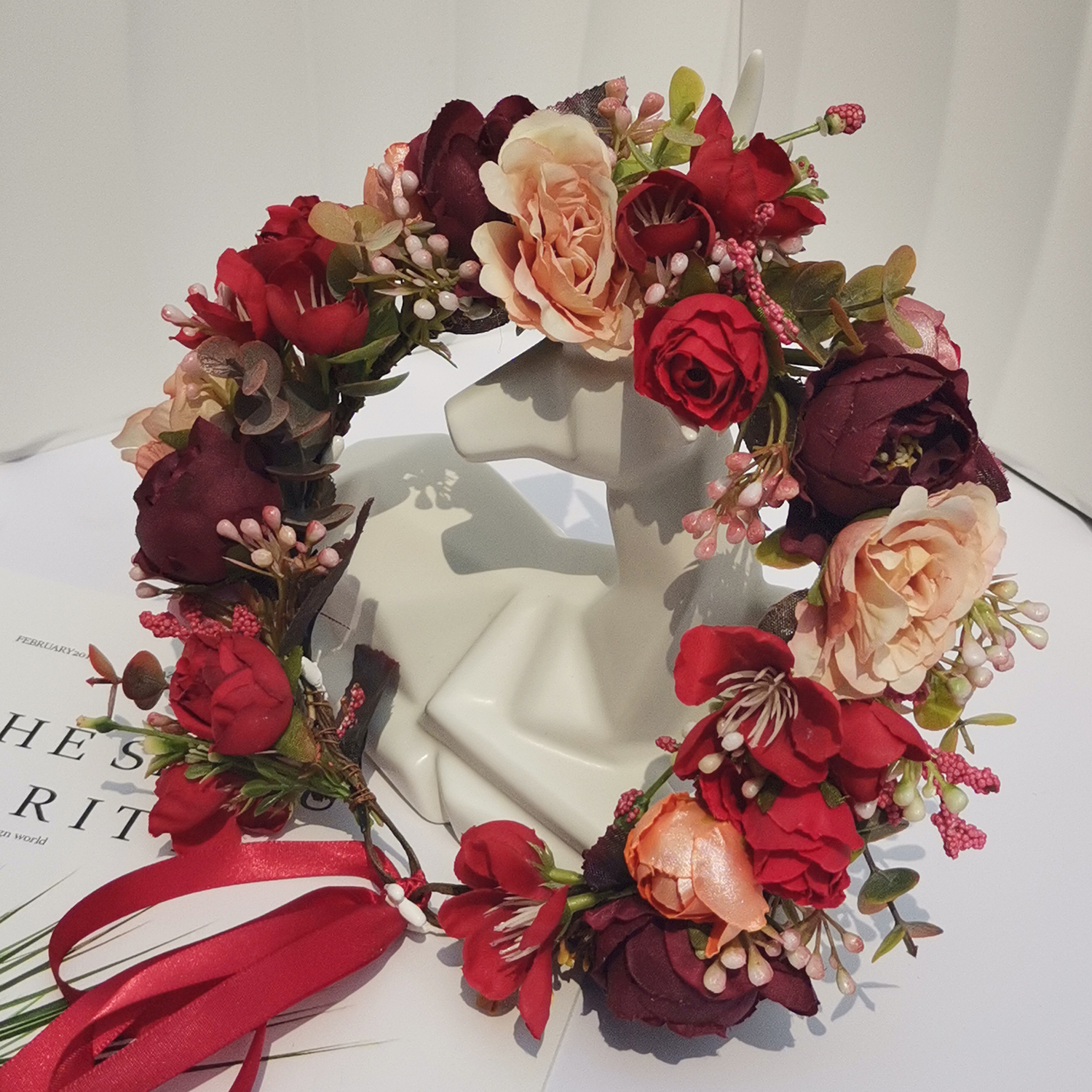 Serre-tête floral bohème de plage, accessoires de cheveux pour mariage, coiffe pour femme, accessoire de tête pour fiançailles, coiffe de mariée, couronne florale.