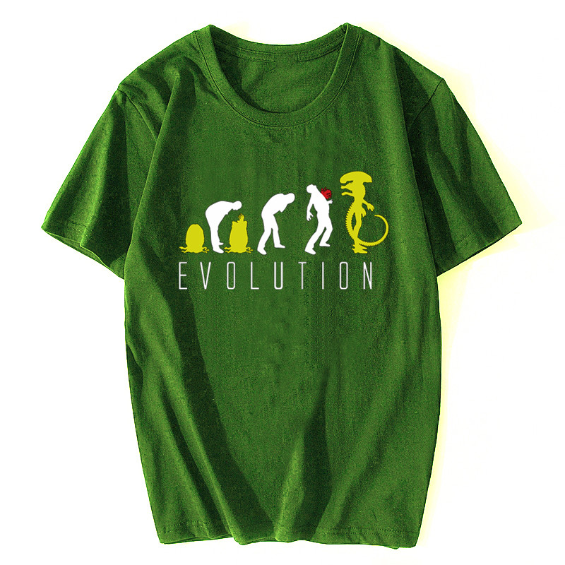 Homme femmes mode t-shirt drôle évolution d'extraterrestre hommes science-fiction t-shirt hommes loisirs hauts mâle été surdimensionné t-shirts coton