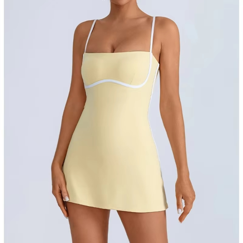 Robe de golf et de tennis avec coussinets, ensemble de sport, yoga pour femmes, vêtements d'entraînement, pickleball, badminton, jupes-shorts, tenue de sport
