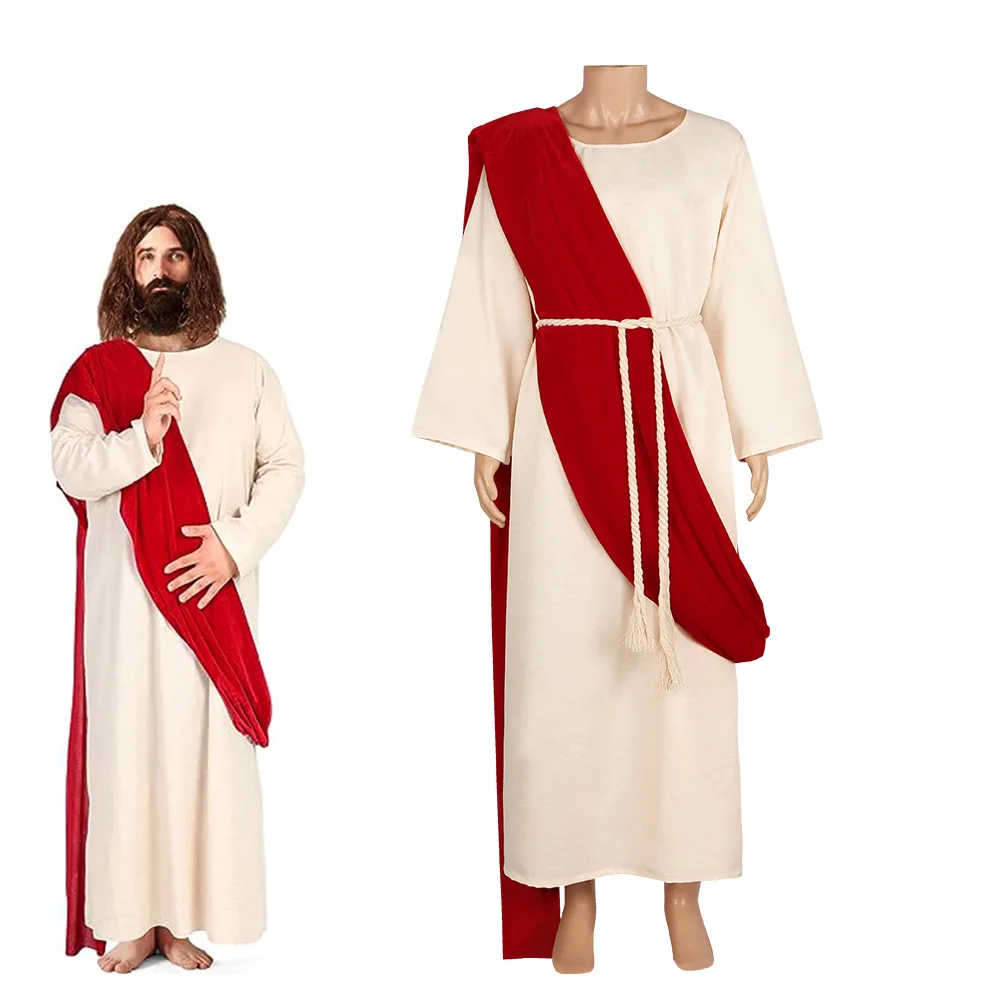 Jésus Christ prêtre romain moine Cosplay Costume Halloween Costume grec adulte Religion nonne Toga Robe Robe tenue catholique pour hommes