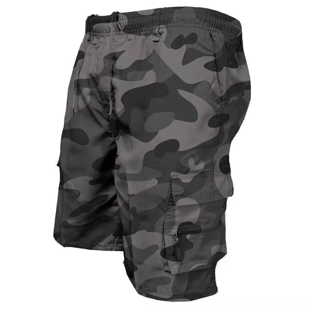 Short tactique d'été pour hommes, Short Cargo décontracté, ample, multi-poches, taille élastique, salopette de travail et de randonnée, pantalon court