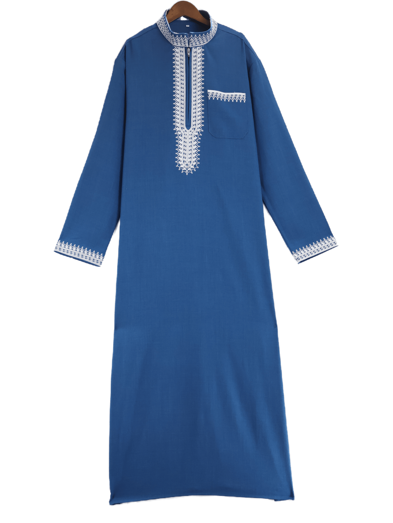 Thobe pour hommes musulmans, robe longue marocaine à manches longues, design brodé avec capuche, robe ample islamique, Jelleba, vêtement traditionnel pour les fêtes