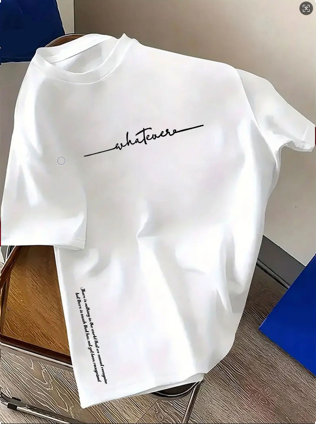 T-shirt élégant pour homme : 100 % coton, imprimé lettres minimaliste, décontracté, confortable, polyvalent, coupe ample, style sportif.