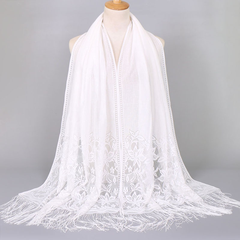 Châle en dentelle évidée pour femmes musulmanes, robes de soirée élégantes, écharpes à pampilles, enveloppes féminines, maille solide, châle de mariage, document