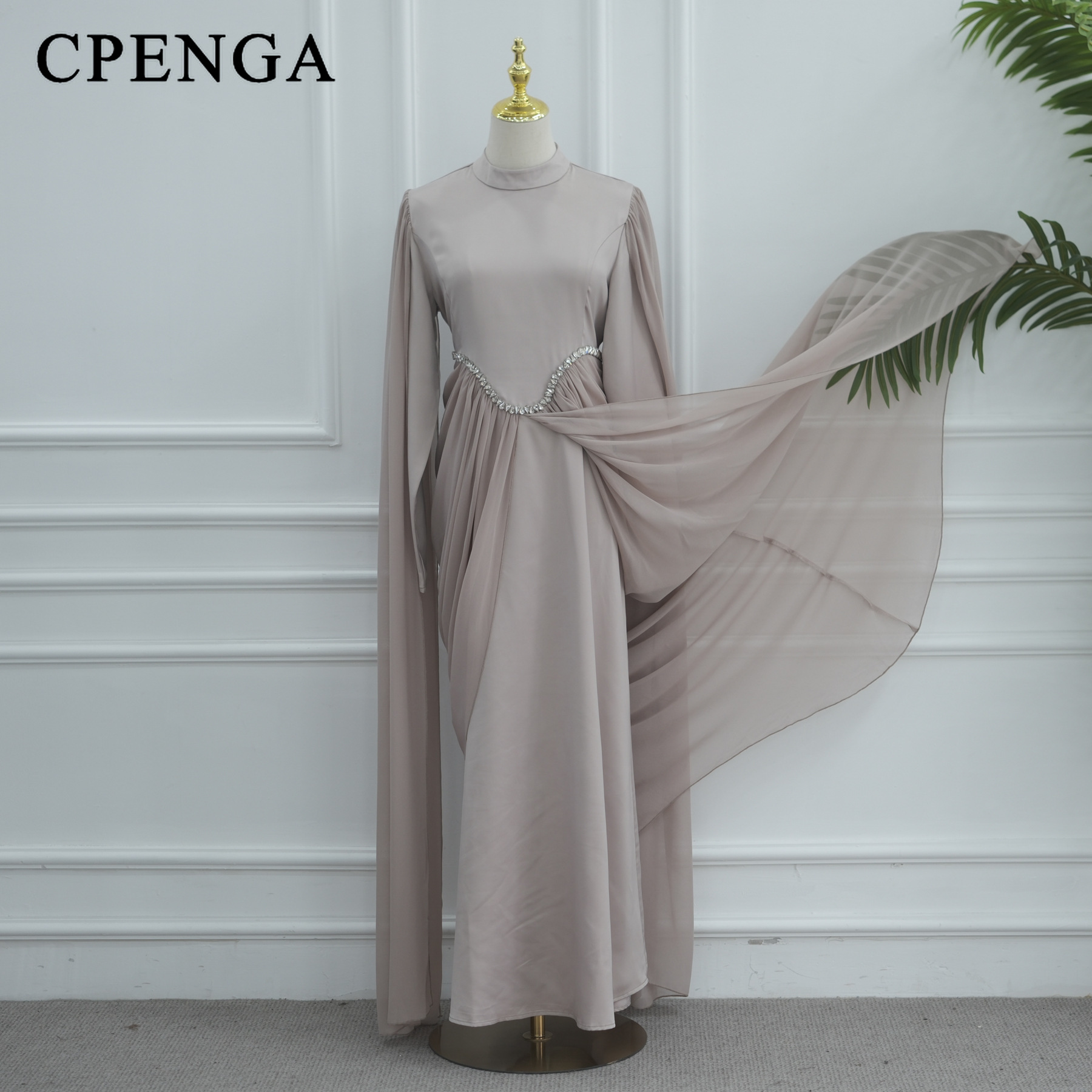 Robe modeste à manches longues et col haut pour femmes musulmanes, Abaya de luxe de Dubaï, tenue élégante pour les fêtes, nouveauté en Turquie, robe Kaftan