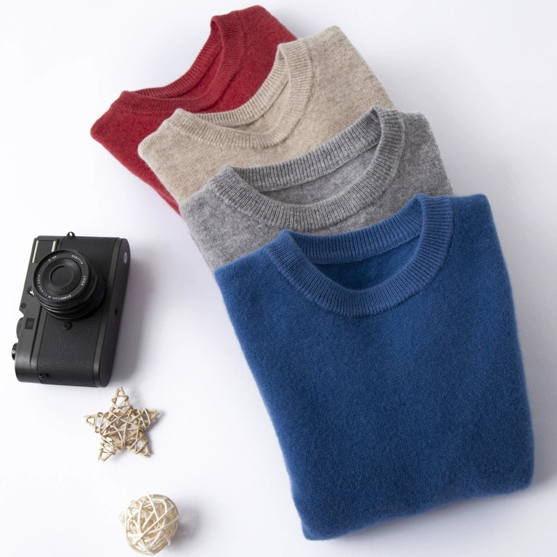 Pull en mélange de cachemire pour hommes, col rond, tricoté, en laine, polyvalent, doux et chaud, grande taille 5XL, printemps automne