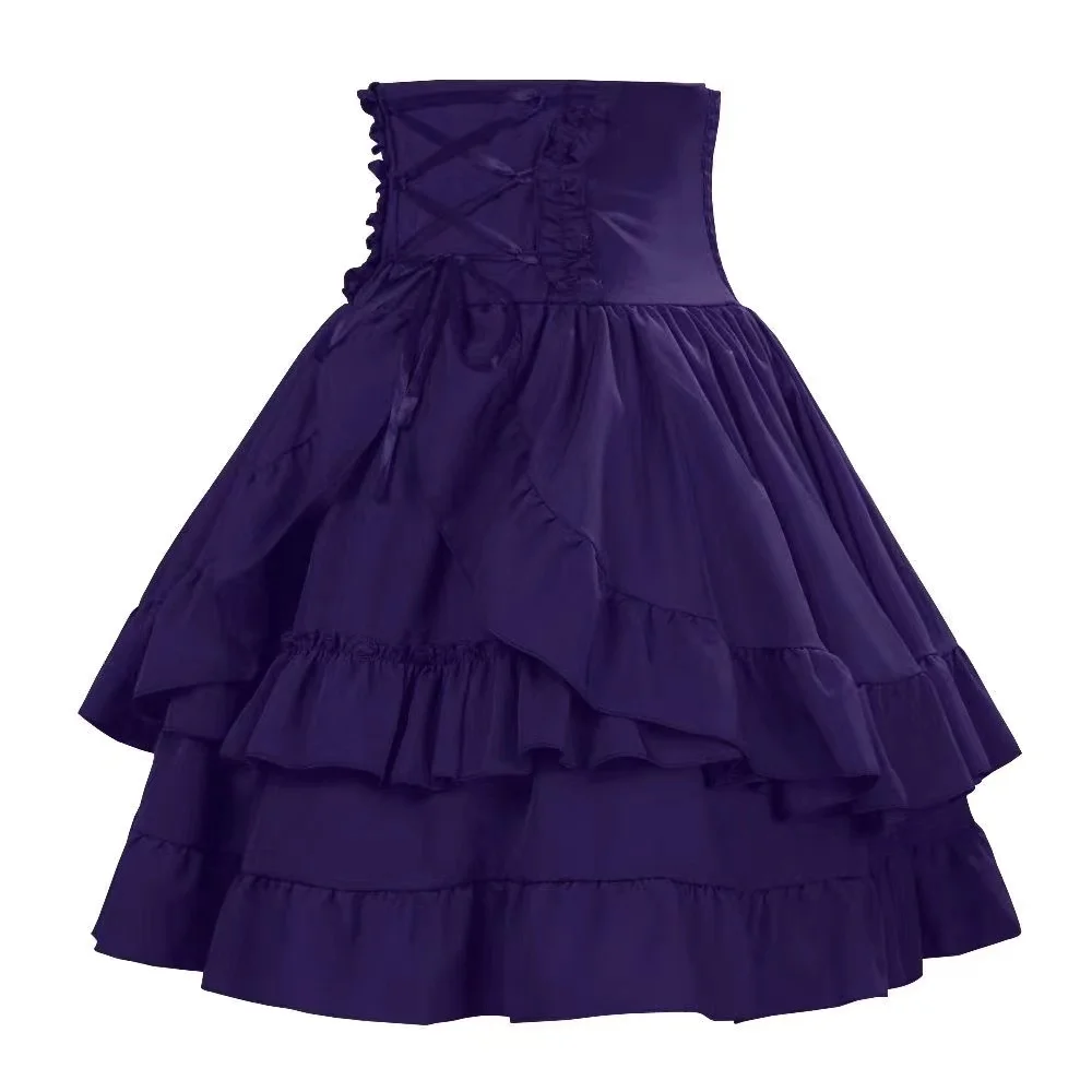 Jupe Lolita gothique rétro Y2k pour femmes, jupe gâteau Vintage médiévale, Costume de Cosplay à la mode, jupe bouffante superposée moelleuse, nouvelle collection été