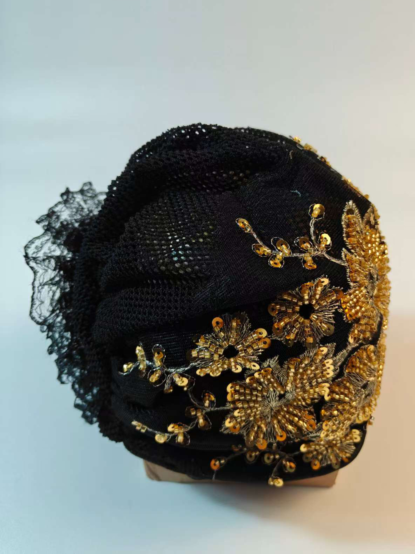 Africain femme enveloppement tête Bonnet musulman Turban chapeau dame tête enveloppes paillettes Luminescence perles plissé Turban casquette pour les femmes