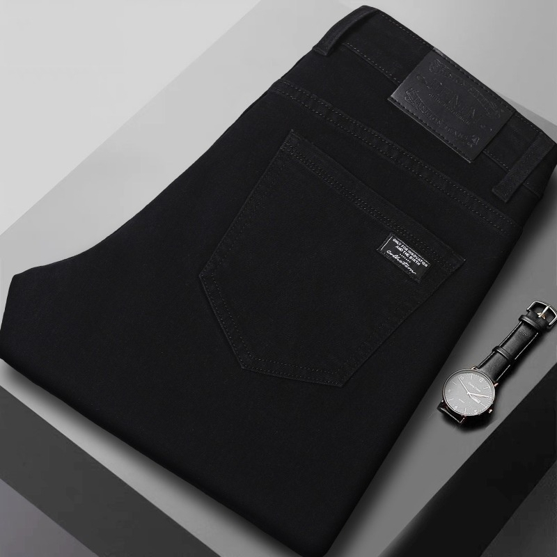 Nouveau jean droit extensible pour homme, polyvalent, tendance, décontracté, coupe classique, long, pour le printemps et l'automne, pantalon en denim pour homme