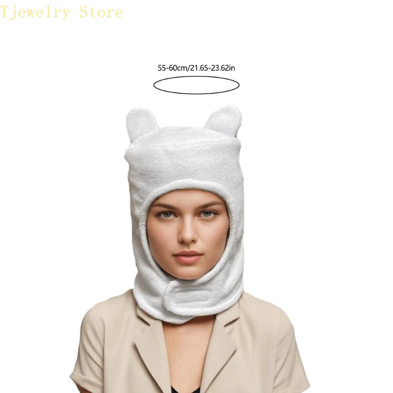 Casquette costume blanche pour adulte 634D, avec couverture douce, pour le cosplay les déplacements domicile-travail