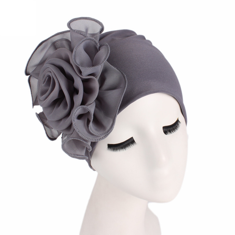 Nouvellement grande dentelle fleur africaine Bandana tête enveloppement femmes élastique perte de cheveux casquette Turban fête de mariage chapeaux cheveux accessoires