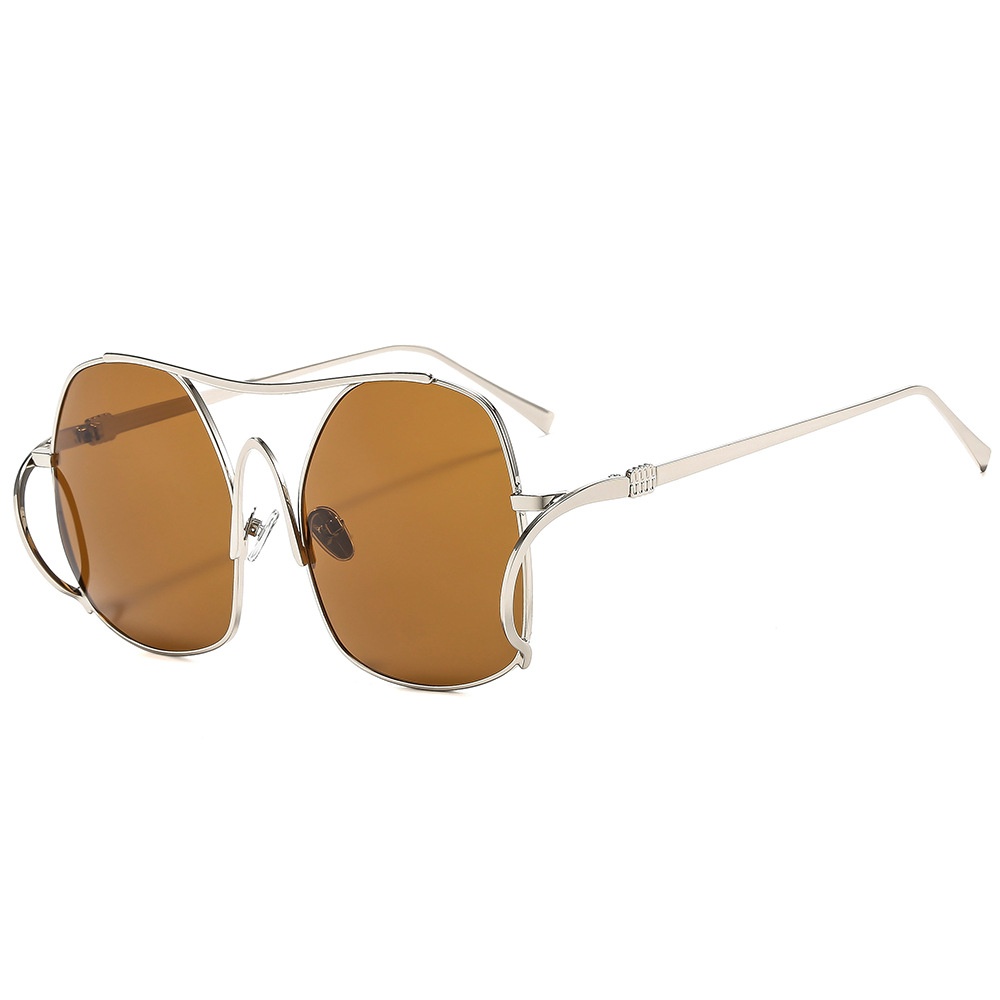 Nouvelle mode de luxe dégradé ovale femmes lunettes de soleil 2025 personnalité Double faisceau cadre conception avancée tout Match hommes lunettes UV400