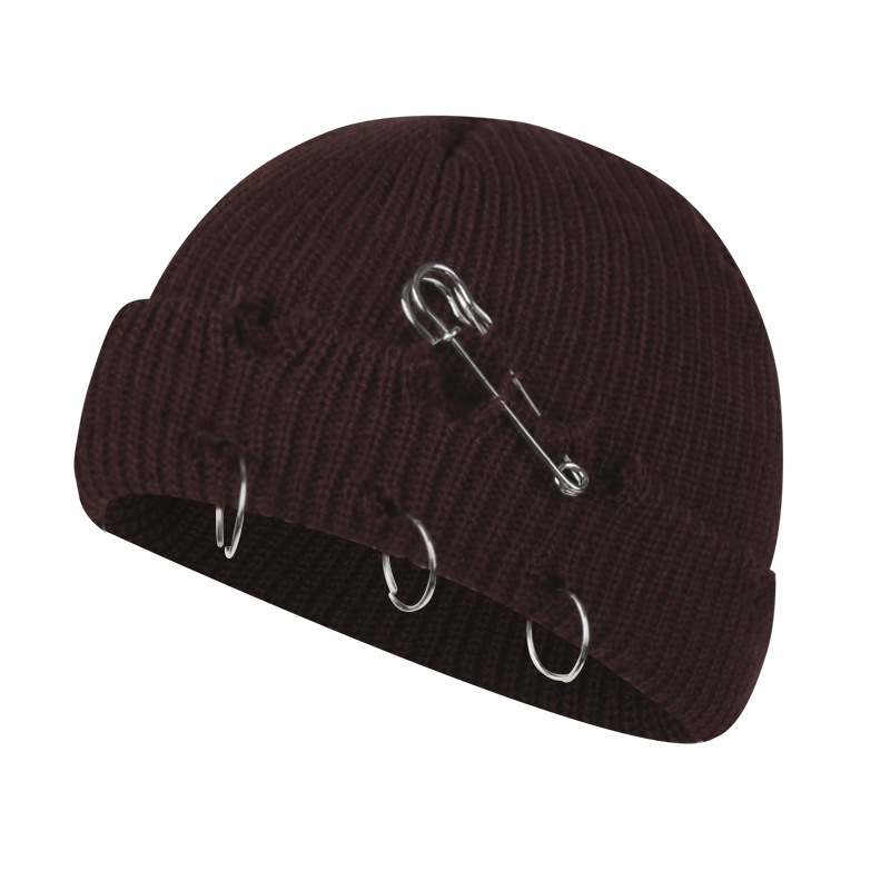 Skullies d'hiver chapeau pour femmes hommes Couple Y2K bonnets chapeaux mode gothique rue Punk tricoté Bonnet casquettes