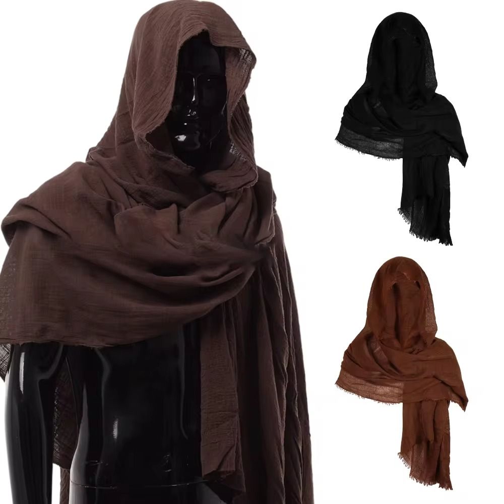 Cosplay – écharpe à capuche rétro de Pirate médiéval pour hommes, cape enveloppante noire/marron, Costume de mascarade d'halloween Vintage, capot d'épaule