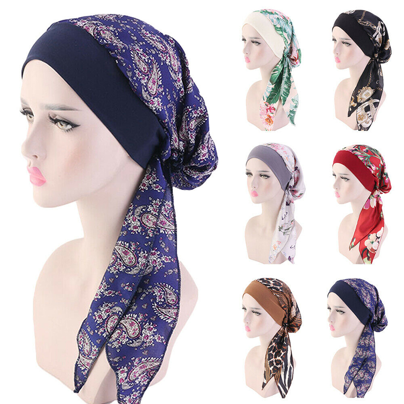 Foulard de tête pour femme contre le cancer, chimio, perte de cheveux, chapeau turban pré-noué, vêtements de sauna, bandana, nouveau