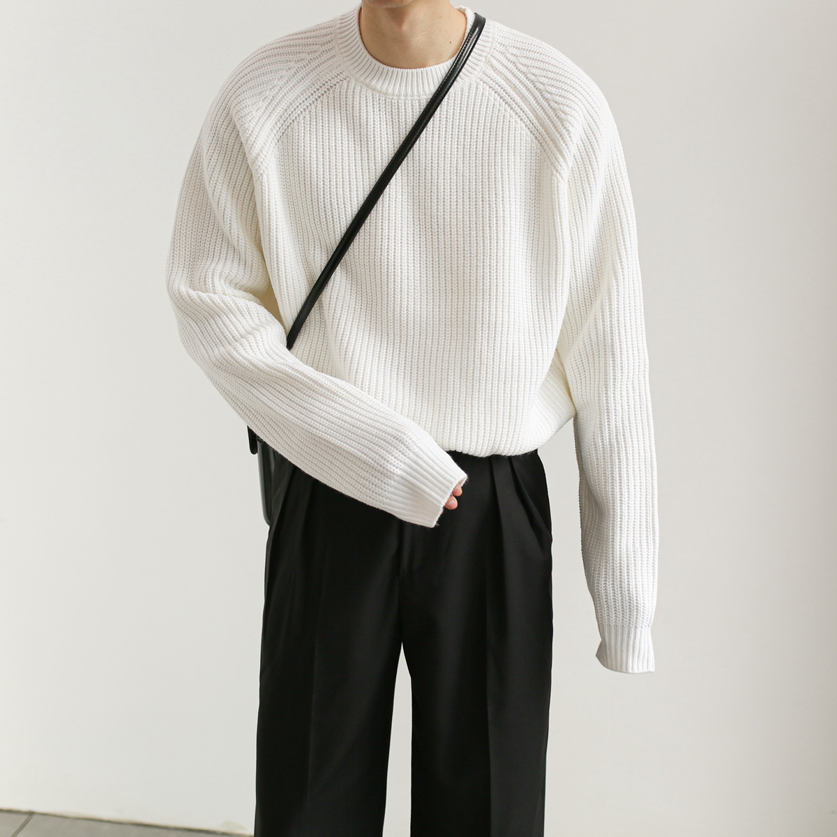 Pull à manches longues avec col rond pour hommes, pulls décontractés, tricots de luxe, vêtements solides, document vintage, automne, nouveau, léger