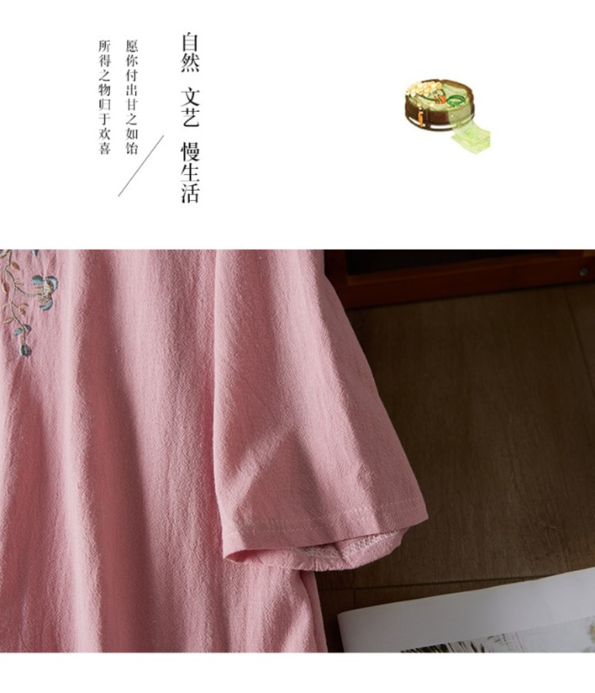 Vêtements de mode de Style ethnique brodé, Vintage, en coton et lin, Streetwear, robe d'été de Style chinois Harajuku pour femmes