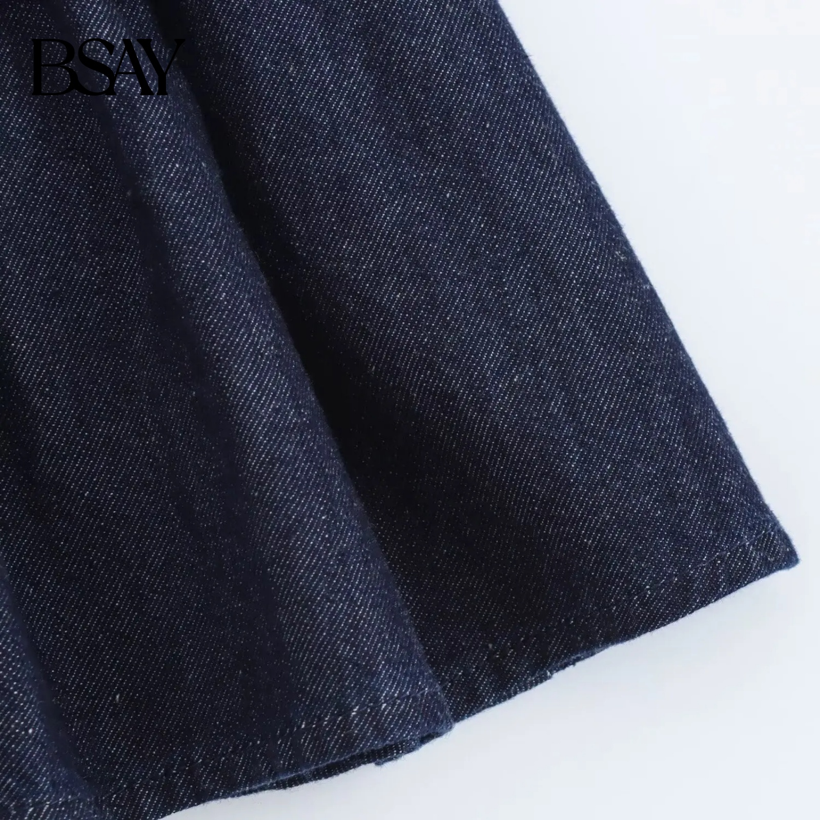 BSAY robe en jean pour femmes mode automne hiver couches décoratives dos nu Mini robes français Chic femme vêtements de soirée