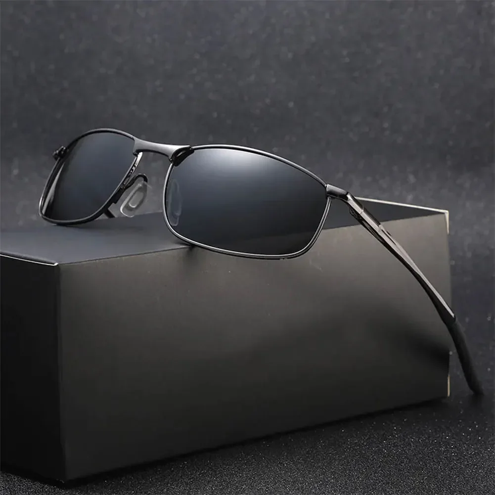 Lunettes de soleil polarisées hommes/femmes miroir de conduite lunettes de soleil monture métallique lunettes UV400 Anti-éblouissement lunettes de soleil en gros
