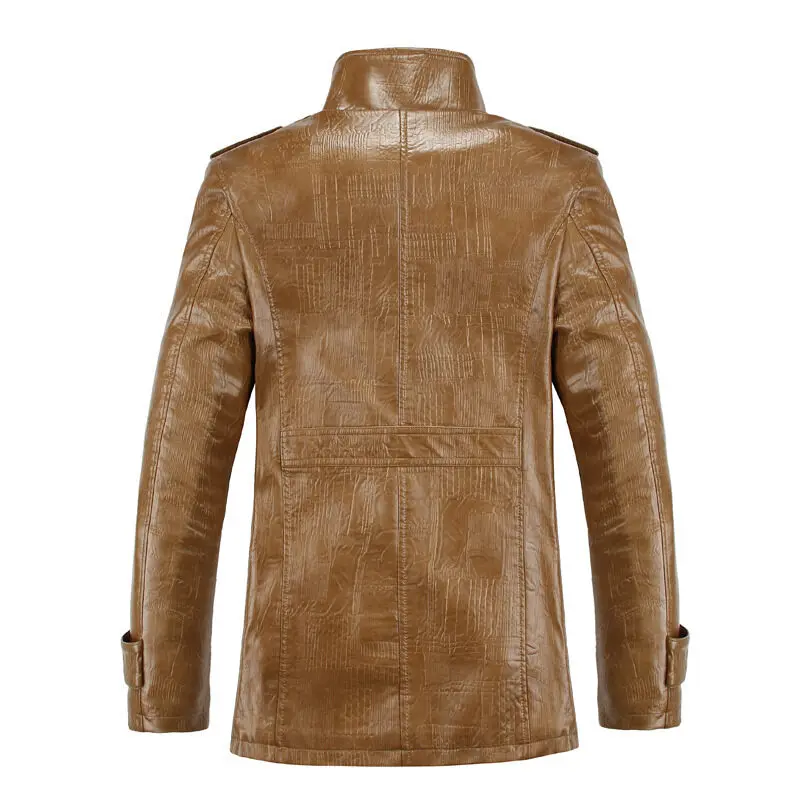 Manteau d'hiver chaud coupe-vent pour homme, manteau de moto en cuir polaire, veste en cuir PU en velours, veste décontractée en Faux cuir