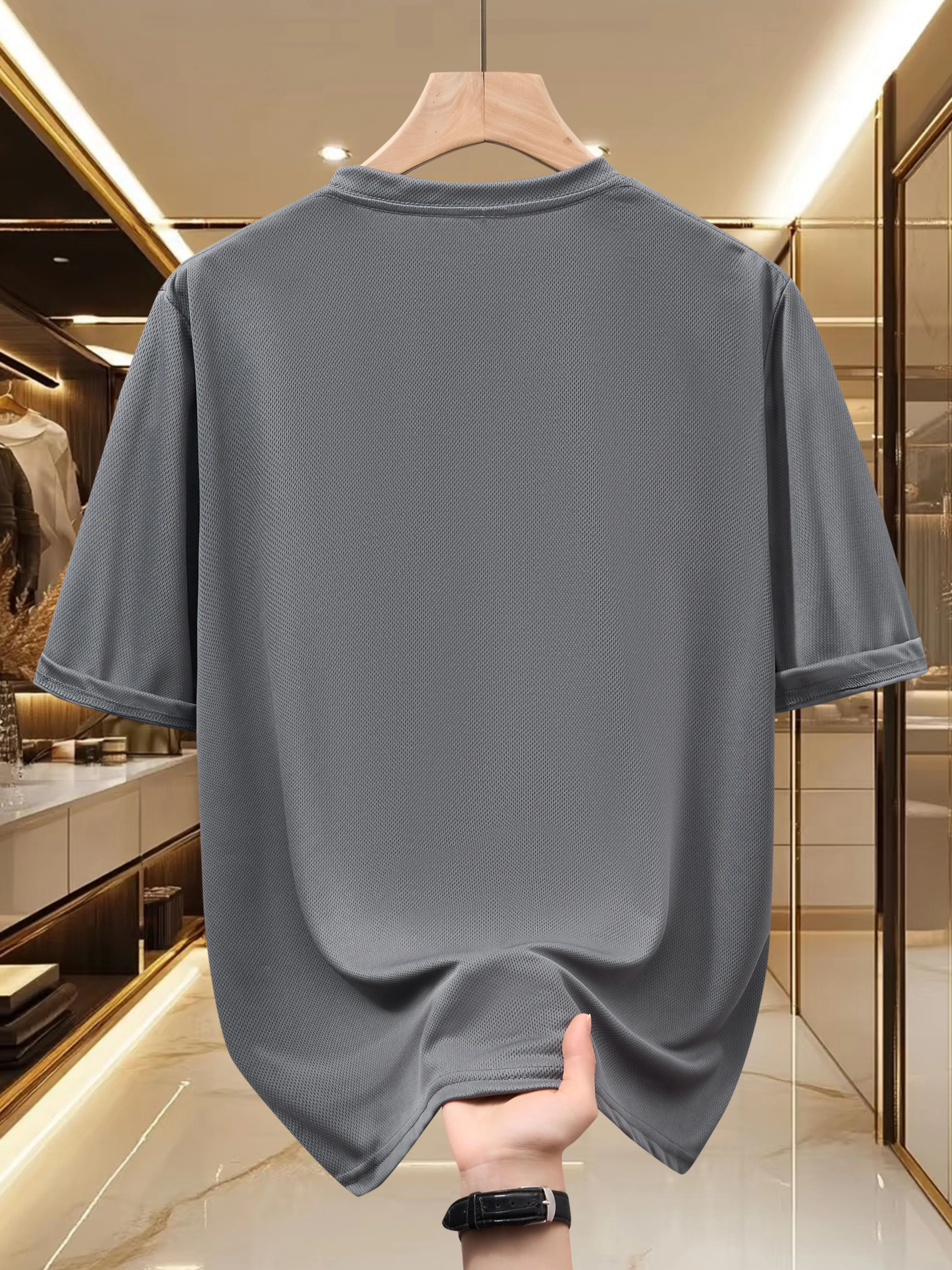T-shirt pour homme - Haut léger à manches courtes pour l'été - Tendance, élégant, respirant, confortable, polyvalent - Imprimé lettres simple