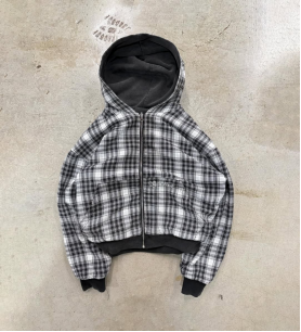 Harajuku simple design coréen décontracté polyvalent couple cardigan à fermeture éclair Y2K début d'automne rétro double face plaid veste à capuche