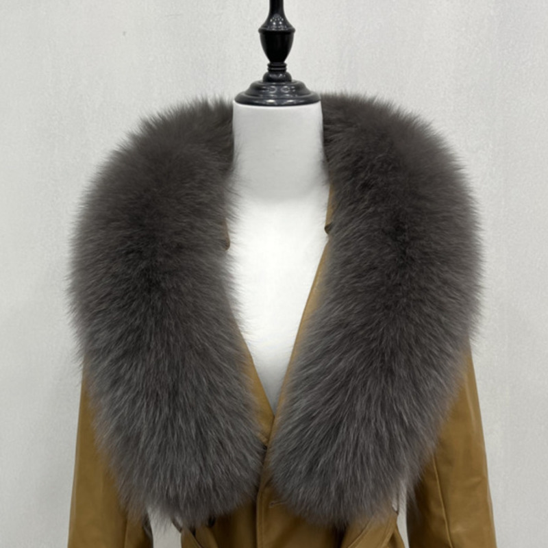2024 réel col de fourrure de renard hiver femmes 100% écharpe de fourrure naturelle châles de fourrure de fourrure cou chaînes chaudes écharpes en peluche manteau veste col
