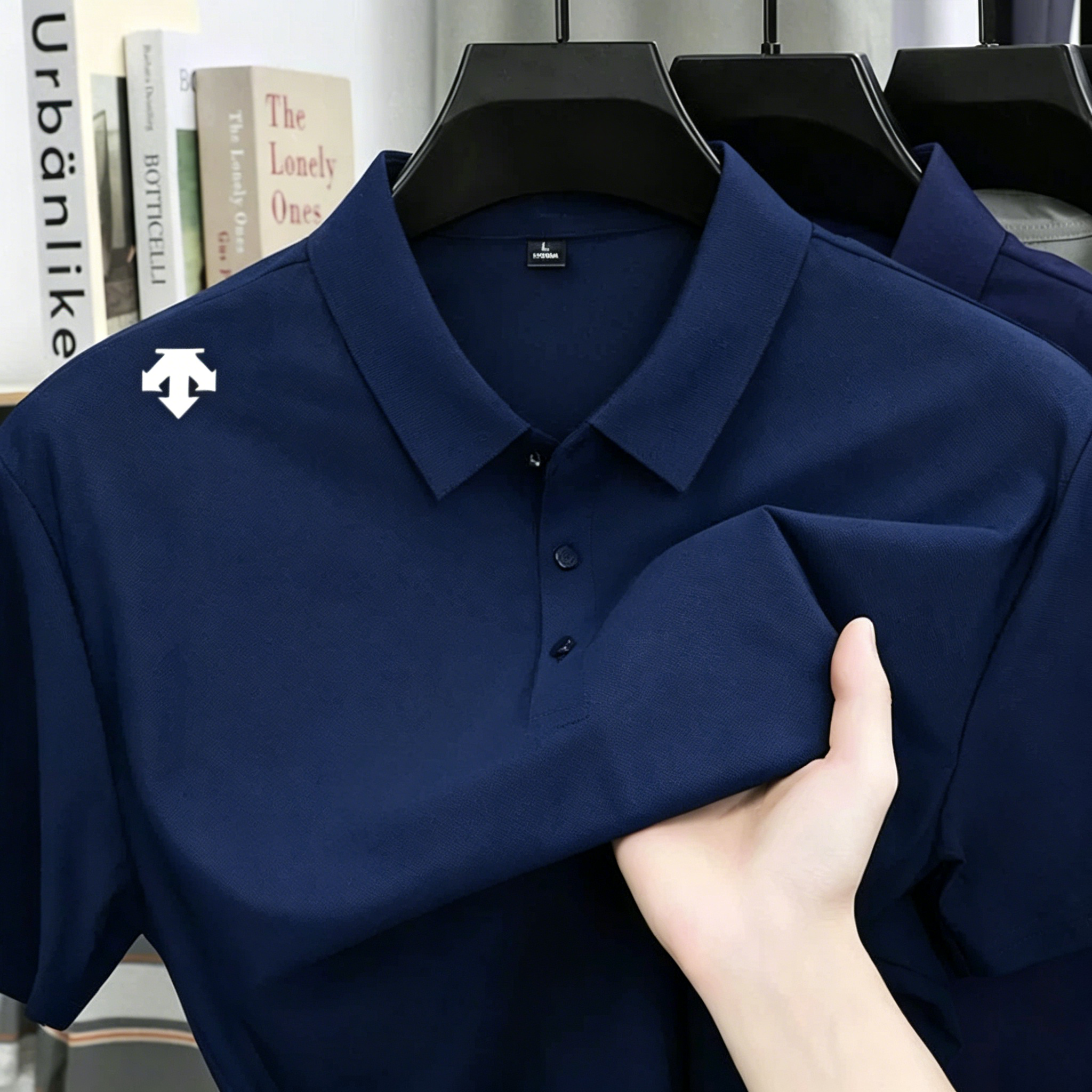 Polo brodé pour homme - Haut de sport élégant, confortable et respirant, t-shirt décontracté haut de gamme pour l'été - Chemise pour homme