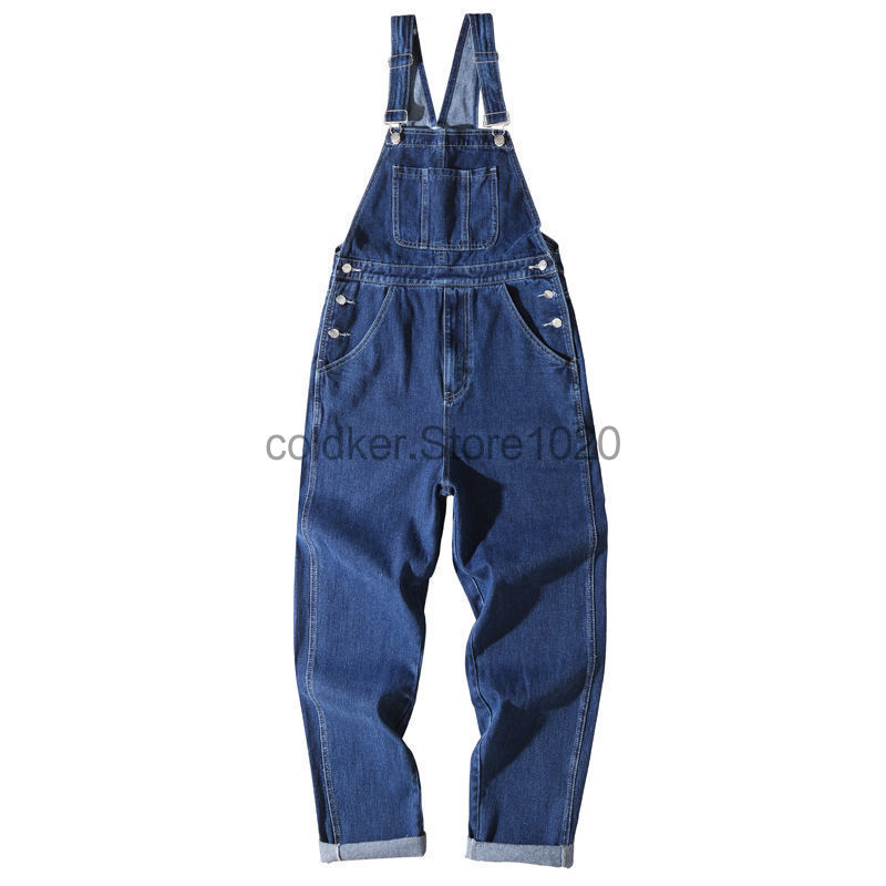 Salopette en Denim pour hommes, nouvelle collection décontractée, poches multiples, épissure ample, barboteuse droite, mode bretelles réglables, jean pour hommes