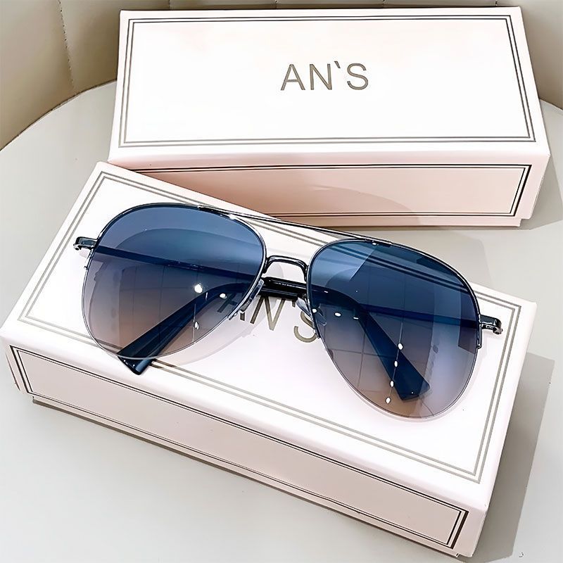 Lunettes De Soleil dégradées De mode pour hommes lunettes De Soleil pilote à grande monture Design Anti-reflet Lunette De Soleil Homme UV400 (sans boîte)