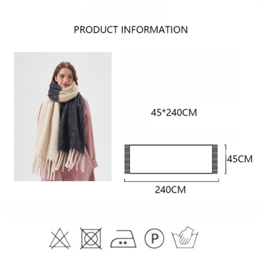 Hiver épaissi Imitation cachemire écharpe longue couleur bloquant doux châle de luxe femmes Pashmina foulards gland Bufanda Echarpe