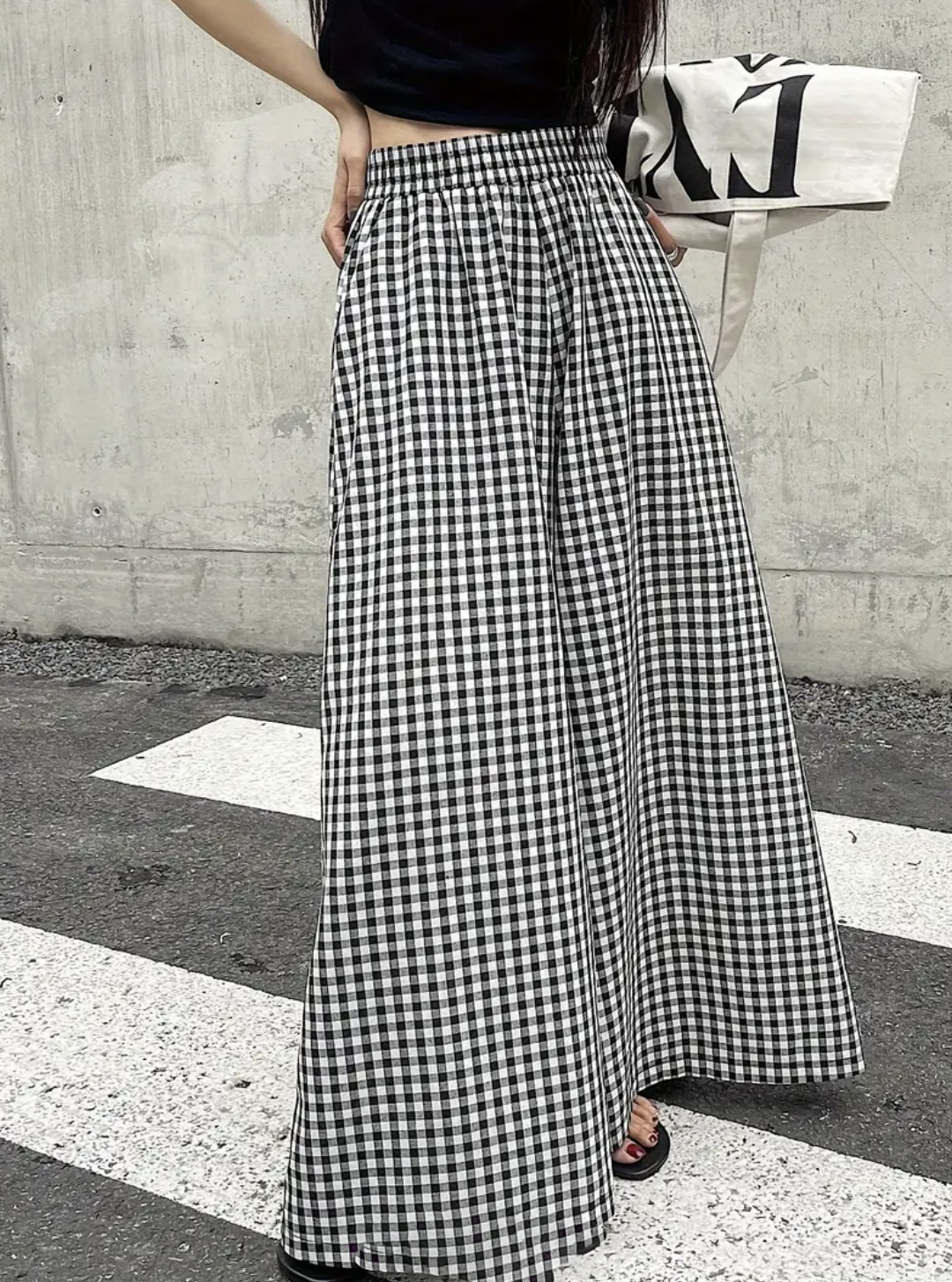 Pantalons pour femmes à carreaux, décontractés, élégants, de style japonais, coréen, européen et américain, pour l'automne et l'hiver.
