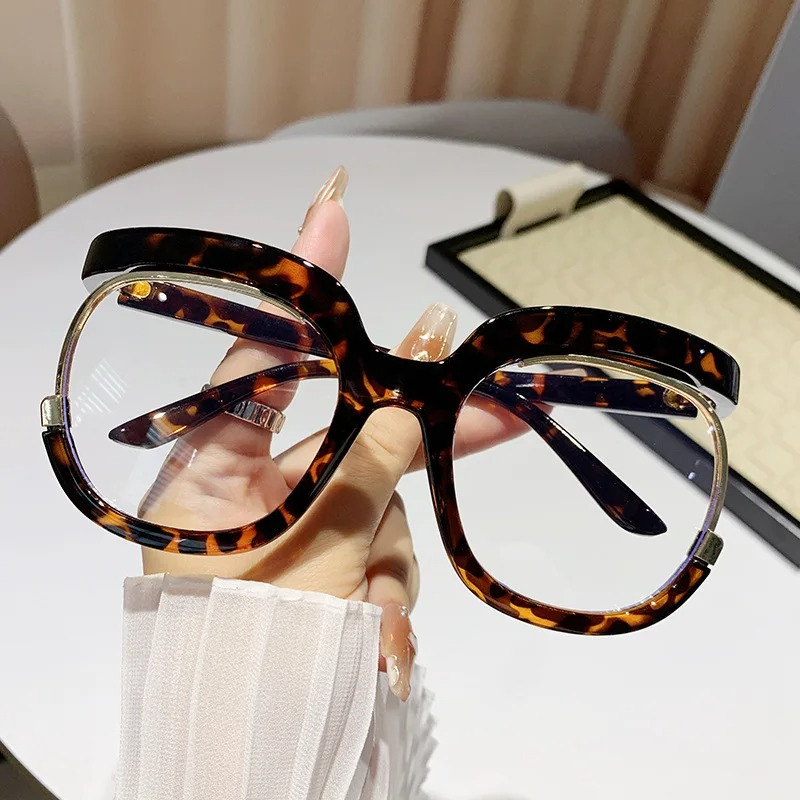 Lunettes de lecture surdimensionnées pour femmes et hommes, Anti lumière bleue, presbytie, mode, montures rondes uniques, lunettes décoratives dioptrie