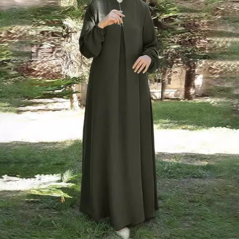 Robe Longue pour Femme Musulmane, Vêtement Éducatif, Eid Abaya, Dubaï, Arabie Saoudite, Maroc, Jalabiya, Ramadan, Couleur Unie, Islam Modeste