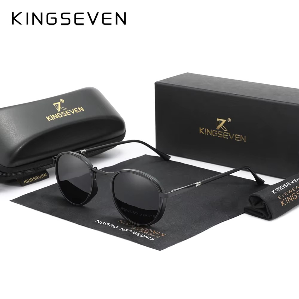 KINGSEVEN – lunettes de soleil à monture ronde pour hommes et femmes, polarisées UV400, nouveau Design de marque de luxe, vintage, lunettes de protection, 2023