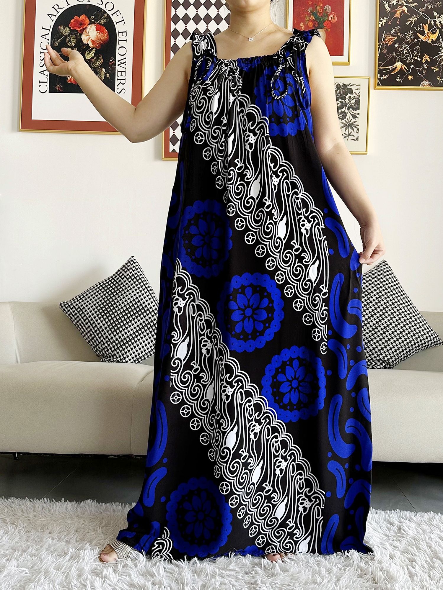 Robe d'été en coton avec écharpes pour femme, Dashiki africain, robe maxi pour femme, robe caftan, robe éducative, nouveau, 2023