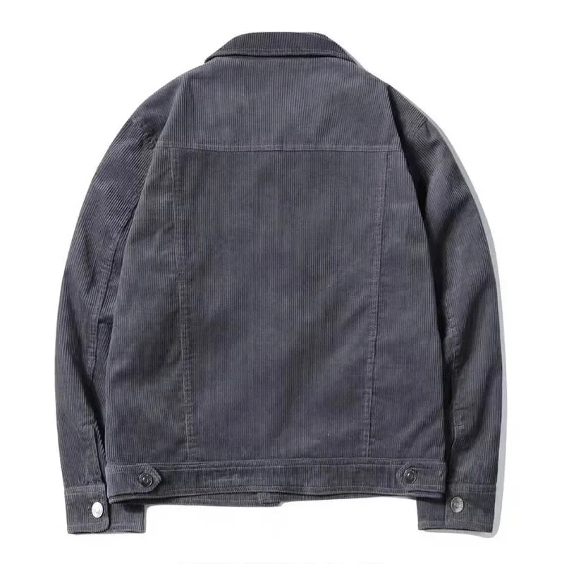 Nouveaux hommes vestes minces printemps automne mode vestes en velours côtelé décontracté Vintage vêtements d'extérieur amples manteaux pour hommes hauts grande taille nouveau