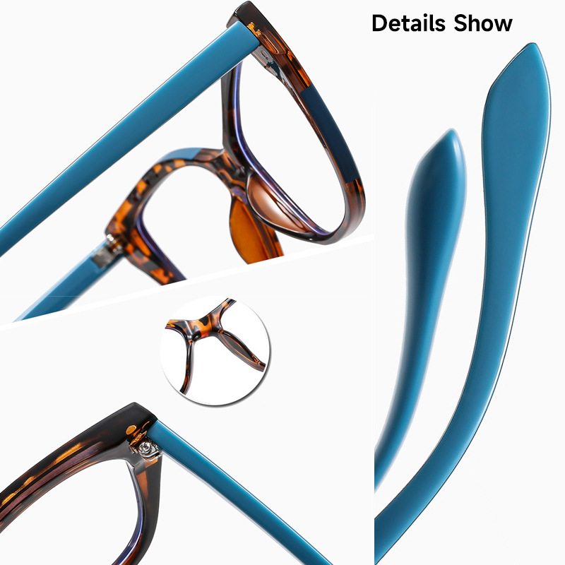 Lunettes de lecture élégantes pour femmes, design color block tendance, anti-lumière bleue, force de correction de 1.0 à 4.0