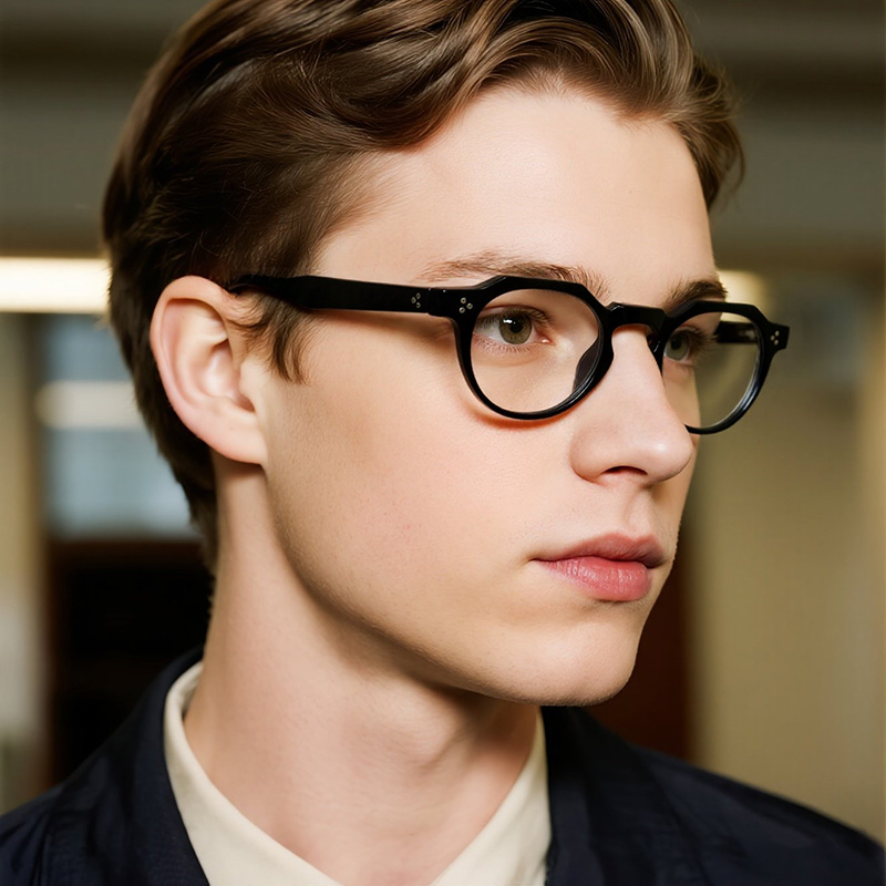 Monture de lunettes optiques de marque de styliste, monture ronde rétro élégante en acétate, Design à rivets, plusieurs couleurs disponibles, lentille transparente