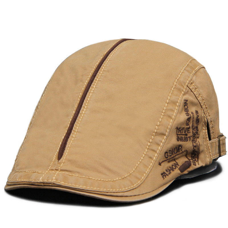 Hommes béret mode coton lettre flanc broderie casquette décontracté capote rétro littéraire avant casquettes pilote chapeau visière bérets