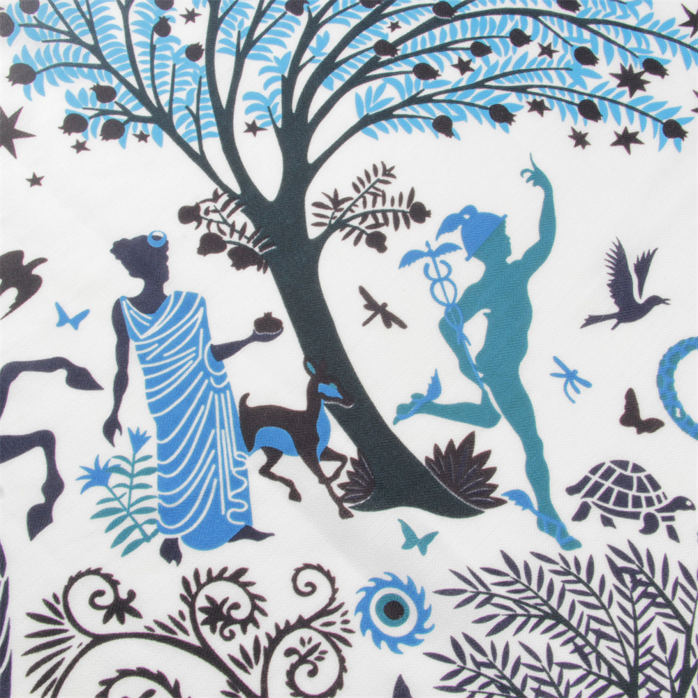 Hiver soie cachemire écharpe 12 animaux imprimer châles garder au chaud Pashmina femmes foulards carrés enveloppes marque Hijab écharpe Bandana 135CM