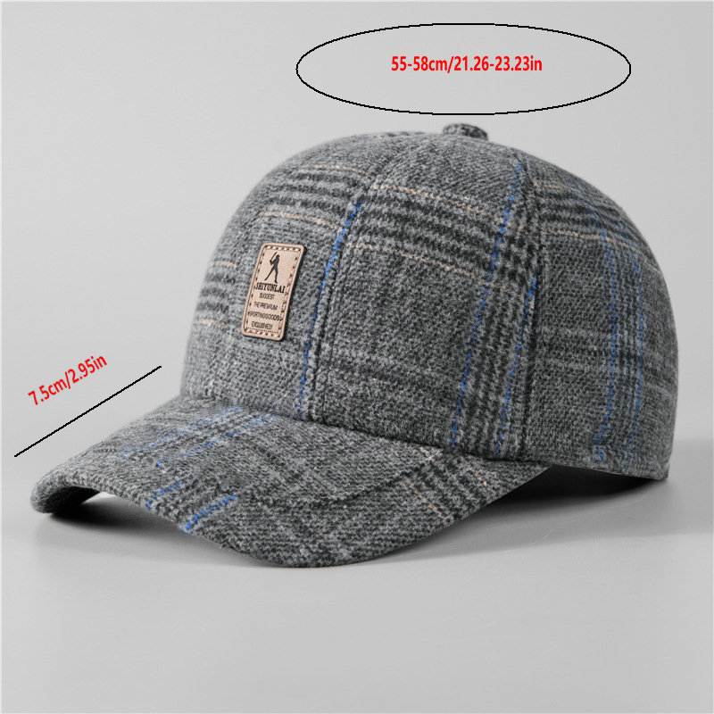 Casquette de baseball d'hiver chaude avec oreillettes pour hommes, casquette épaisse d'automne pour cadeaux