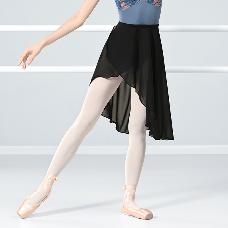 Jupes de ballet pour femmes, jupe en tulle de chiffon, jupe noire en polyester, jupes irrégulières, jupe de danse à boucle réglable, costume de danse pour adolescentes