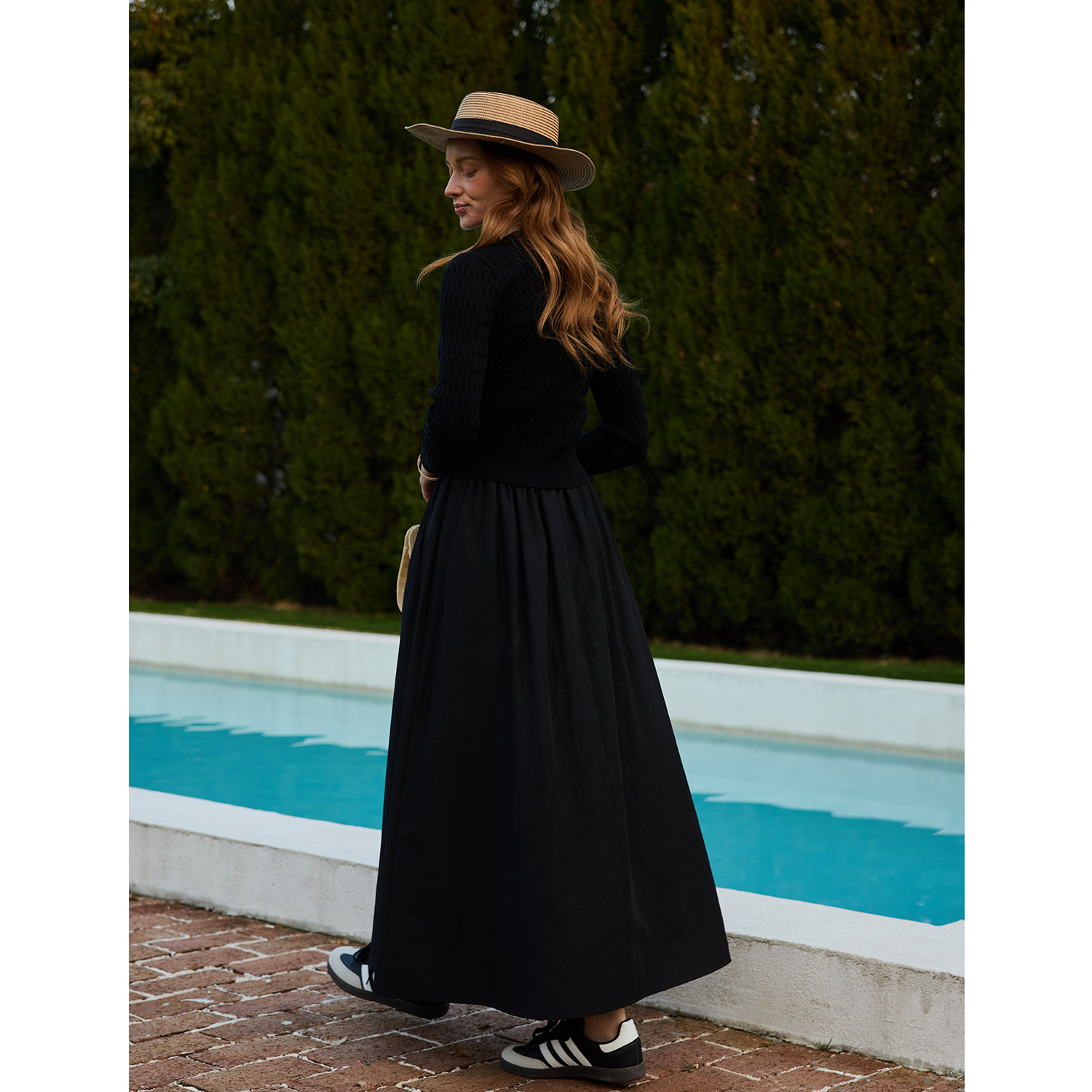 Robe sans manches AP SS26 pour femme, jupe à taille élastique, cardigan en maille torsadée, vêtements élégants
