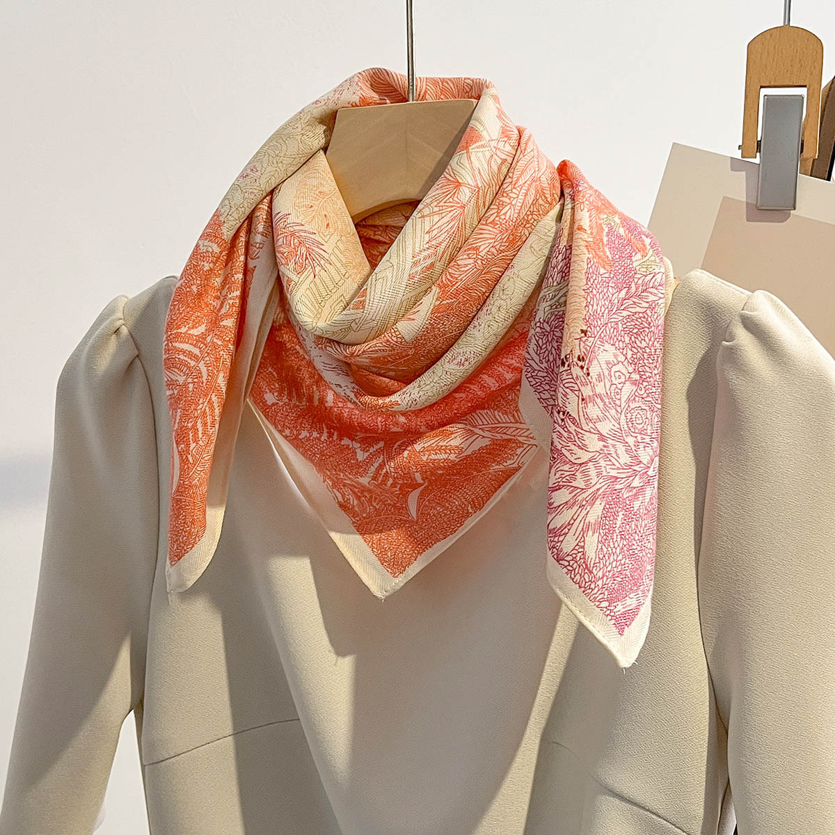 Foulard carré en coton pour femmes, 65x65cm, doux, Bandana, Hijab, chaud, décoration de printemps et d'automne