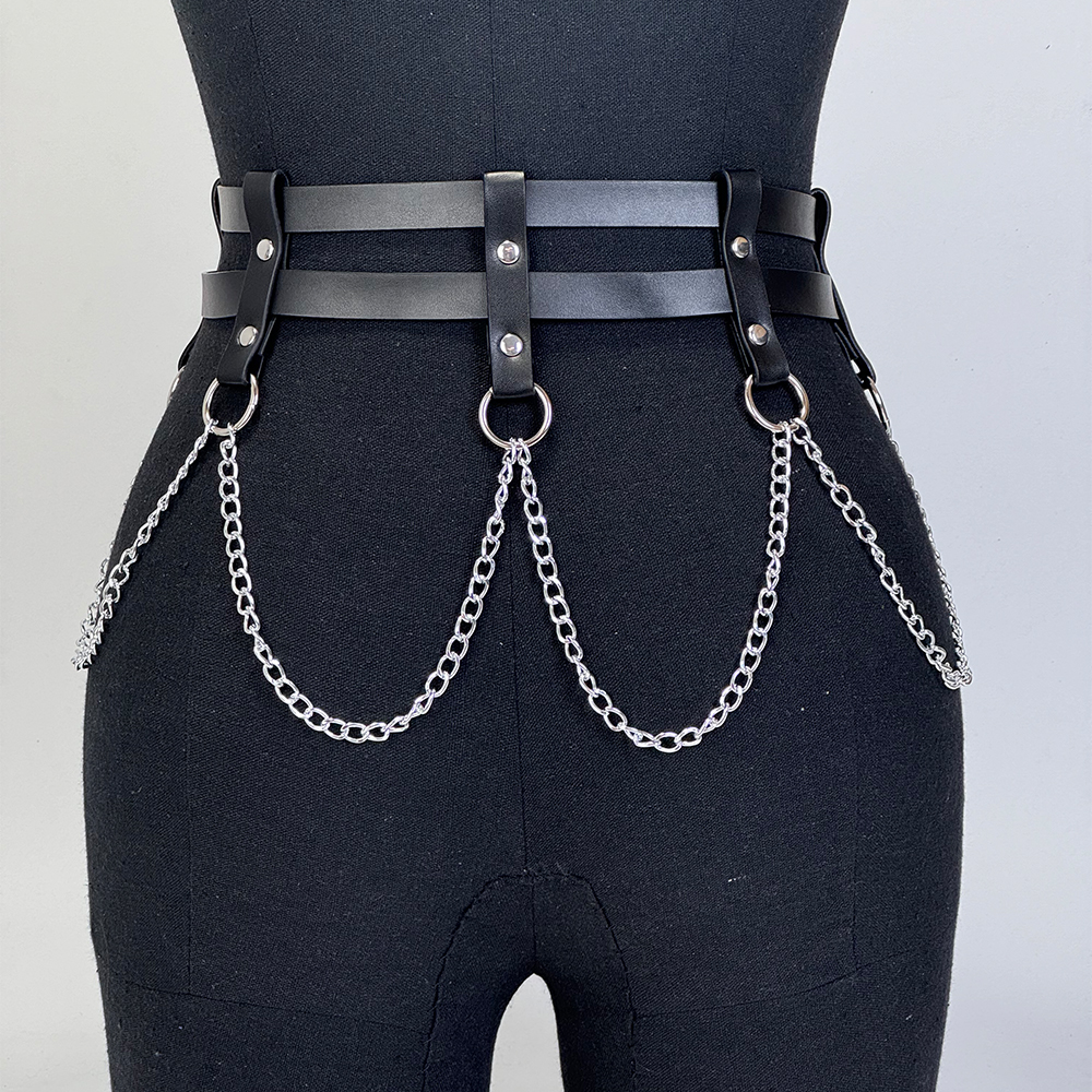 Ceinture de mode pour femme, style urbain, chaîne de corps à pampilles, réglable, décorative, style punk, accessoires vestimentaires gothiques