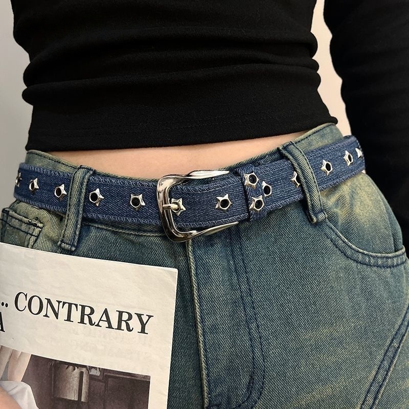 Ceinture en jean pour femme de 2,6 cm de large, qualité supérieure, résistante à l'usure, durable, avec boucle à ardillon, pour un usage quotidien