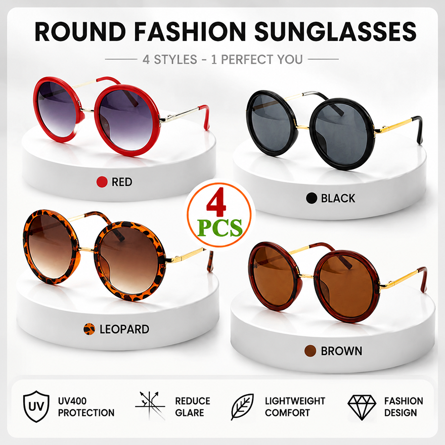 Lunettes de soleil rondes pour femmes et hommes, nouvelle collection de luxe, design rétro, pour la conduite et les voyages, monture cercle vintage, unisexe, 5 couleurs
